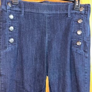 Express Blue Denim Pants with Button Details